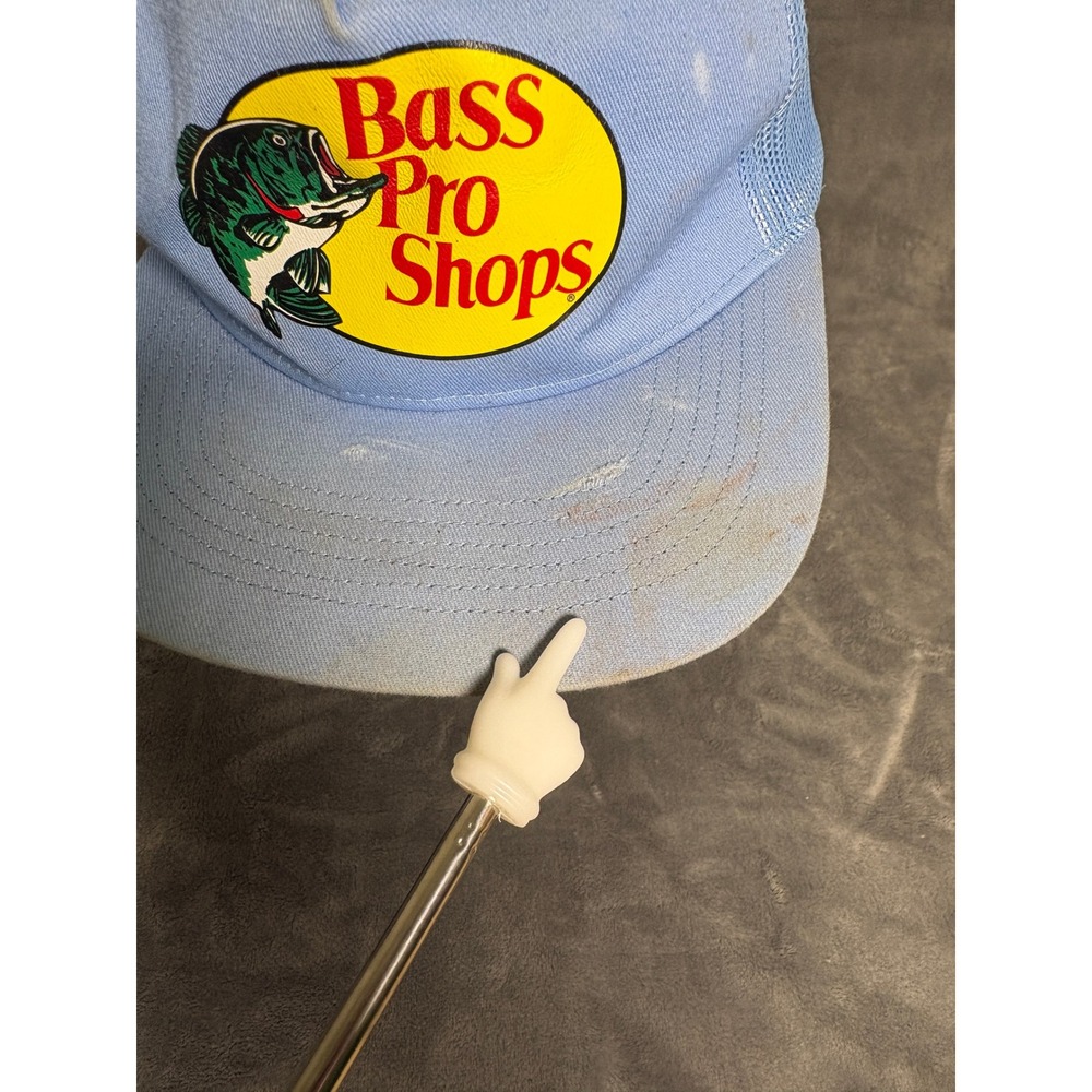 Bass Pro Shops Unisex Trucker Hat One Size Light Blue Mesh Snapback Logo Patch - Picture 4 of 11
